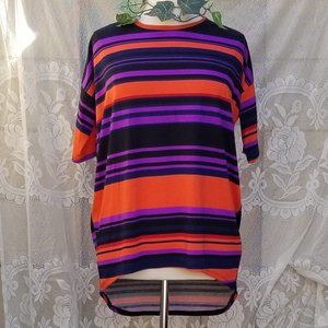 LuLaRoe IRMA High Low Striped Tunic Size M